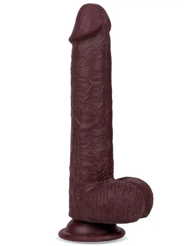 20 cm Dual Layer Oynar Derili Realistik Siyah Penis | TPE Silikon, Vantuzlu ve Belden Bağlamalı Kullanım