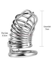 BDSM Paslanmaz Çelik Penis Kafesi | Ayarlanabilir Halka & Kilitlenebilir