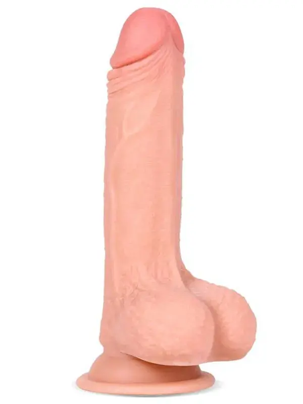 18 cm Dual Layer Oynar Derili Gerçekçi Penis | TPE Silikon, Vantuzlu ve Belden Bağlamalı Kullanım
