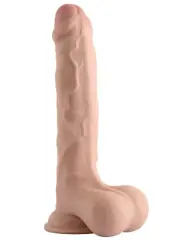 25 cm Dual Layer Oynar Derili Gerçekçi Penis | TPE Silikon, Vantuzlu ve Belden Bağlamalı Kullanım