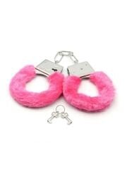 Pembe Peluşlu Metal Fetish Kelepçe | Yumuşak Peluş & Ayarlanabilir Tasarım | 724Haz