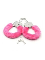 Pembe Peluşlu Metal Fetish Kelepçe | Yumuşak Peluş & Ayarlanabilir Tasarım | 724Haz
