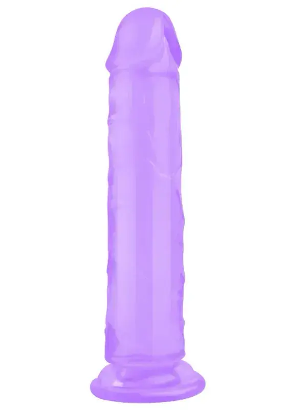 21,5 cm Mor Realistik Jel Dildo | Damarlı, Yumuşak Jel & Vantuz Tabanlı Eller‑Serbest Oyuncak