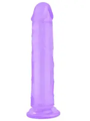 21,5 cm Mor Realistik Jel Dildo | Damarlı, Yumuşak Jel & Vantuz Tabanlı Eller‑Serbest Oyuncak