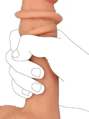 9'' Dual Layer Oynar Derili Realistik Dildo 23 cm
