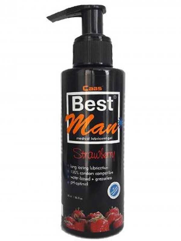 Best Man Çilek Aromalı Su Bazlı Kayganlaştırıcı Jel 150 ml | Büyük Boy Lubrikant
