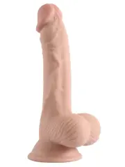 19 cm Çift Katmanlı Realistik Dildo | Oynar Derili, Platin Silikon ve Ellersiz Vantuzlu Yapı