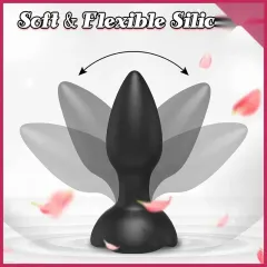 Siyah Noktalı Titreşimli Kumandalı Anal Plug | Su Geçirmez & Kumandalı Fonksiyon | 724Haz