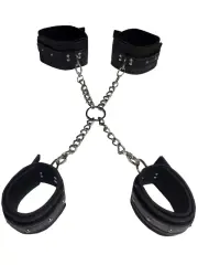 Siyah El & Ayak Kelepçe Seti | Peluş Kaplamalı, Ayarlanabilir ve Güvenli BDSM Takımı