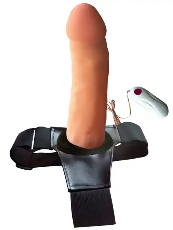 21 cm Belden Bağlamalı Titreşimli İçi Boş Realistik Penis | Şarjlı, Esnek Silikon ve Eller‑Serbest Kullanım