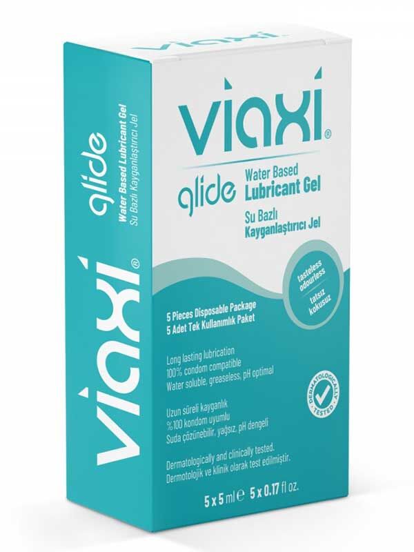 Viaxi Glide Su Bazlı Kayganlaştırıcı Jel 5 x 5 ml Tek Kullanımlık Paket