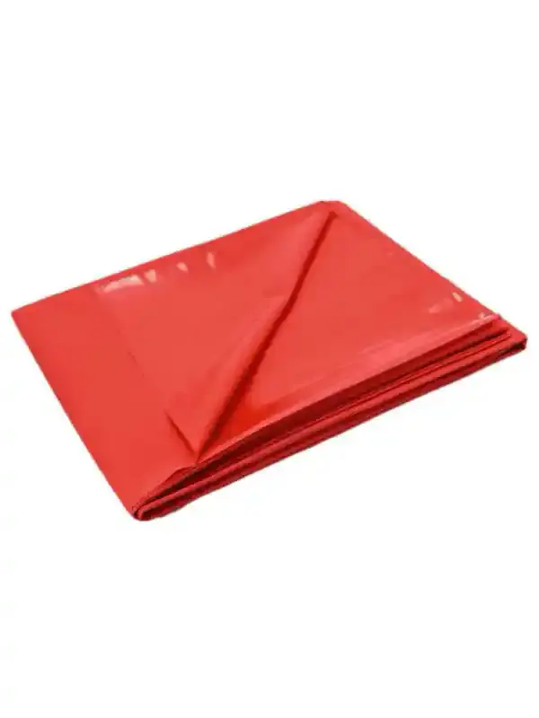 Kırmızı PVC Yatak Örtüsü 220×200 cm | Suya Dayanıklı, Kaymaz ve Fantezi Uyumlu