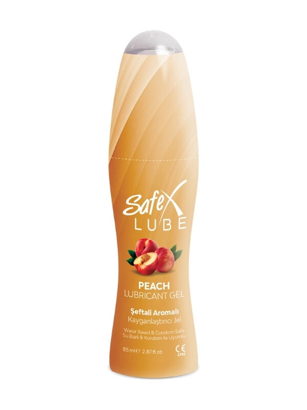 Safex Lube Kayganlaştırıcı Jel Şeftali Aromalı 85 ml | Hoş Şeftali Kokusuyla, Su Bazlı & Cilt Dostu Jel
