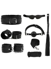 7’li Fetış Set | BDSM Kırmızı & Siyah, Maske, Kırbaç, Bantlar ve Şık Aksesuarlar
