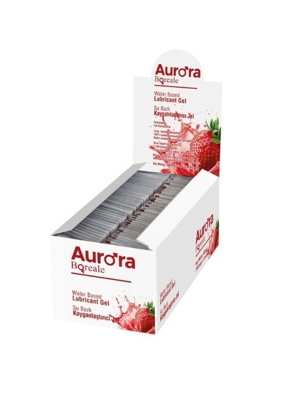 Aurora Boreale 100'lü 5 ml Şase Çilek Aromalı Kayganlaştırıcı - Tek Kullanımlık Pratik Jel | 724Haz
