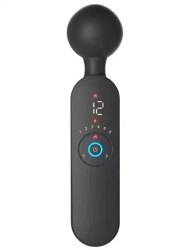 Isıtmalı Şarjlı Wand Vibratör - 12 Titreşim Modlu LCD Ekranlı 22 cm