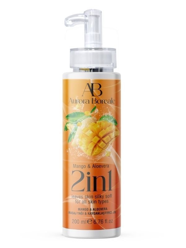 Aurora Boreale 2'si 1 Arada Mango & Aloe Vera Masaj Yağı & Kayganlaştırıcı Jel 200 ML