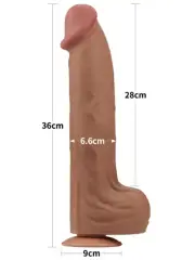 Dual Layer Dev Dildo – 36 cm Çift Katmanlı, Gerçekçi, Esnek Ultra Büyük Penis Oyuncağı