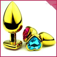 3'lü Kalp Şekilli Gold (Altın) Renk Anal Plug