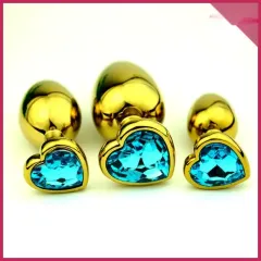 3'lü Kalp Şekilli Gold (Altın) Renk Anal Plug