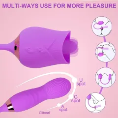 Sevindik Medikal Lick Rose Yalama, Titreşim ve Oynar Başlı Vibratör