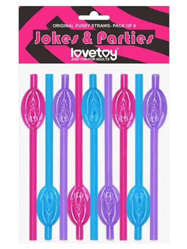 Pussy Straws – Vajina Şekilli Pipet (9'lu Set), Bekarlığa Veda ve Yetişkin Parti Aksesuarı