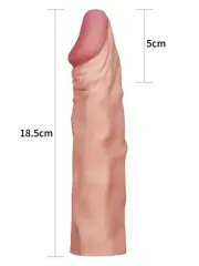 X-Tender Gerçekçi Penis Kılıfı – 5 cm Uzatmalı, Geciktirici ve Esnek Yapılı Realistik Penis Uzatıcı