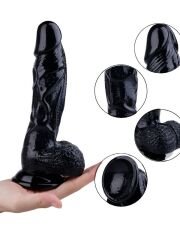 Noctis 22.5 cm Siyah Realistik Dildo | Gerçekçi Vantuzlu Sert Penis Modeli