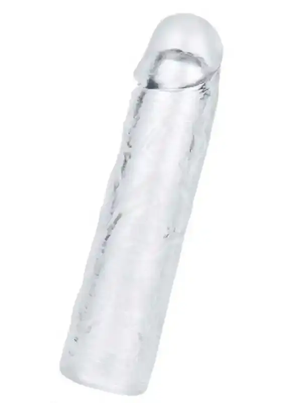 Flawless Şeffaf Penis Kılıfı – 5 cm Uzatmalı, Esnek ve Gerçekçi Yapılı Geciktirici Penis Aksesuarı