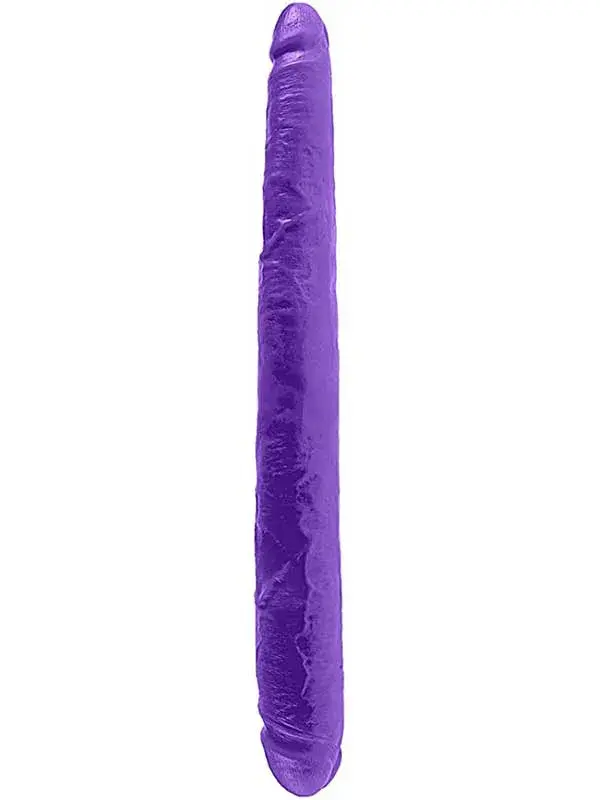 Double Dillio Çift Başlı Dildo - 43 cm Mor Esnek Yapay Penis