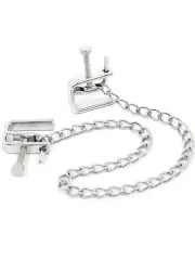 Fetiş Göğüs Kelepçesi – Zincirli, Ayarlanabilir Basınçlı BDSM Meme Klipsi