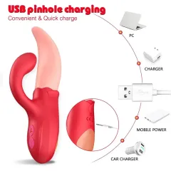 Sevindik Medikal 2'si 1 Arada Klitoral ve Dil Yalama Vibratör