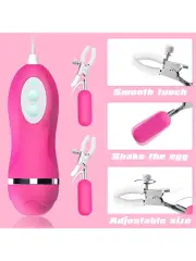 Ayarlanabilir Titreşimli Göğüs Klipsi – Çiftler İçin Uyarıcı Fetiş Oyuncak, Yumuşak Uçlu ve Şarjlı