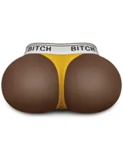 Çift Girişli Gerçekçi Tangalı Siyah Kalça – 2,5 kg Silikon Vibratör