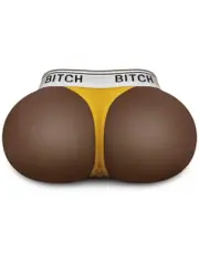 Çift Girişli Gerçekçi Tangalı Siyah Kalça – 2,5 kg Silikon Vibratör