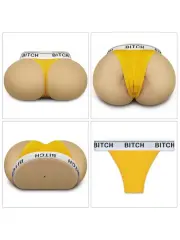 Çift Girişli Gerçekçi Tangalı Kalça – 2,5 kg Silikon Vibratör