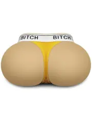 Çift Girişli Gerçekçi Tangalı Kalça – 2,5 kg Silikon Vibratör