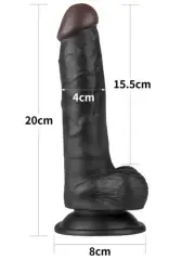 Belden Bağlamalı İçi Dolu 20 cm Siyah – Strap‑On Harness
