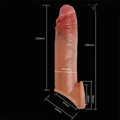 19 cm Ultra Çift Katmanlı Testisli Penis Kılıfı | 724Haz