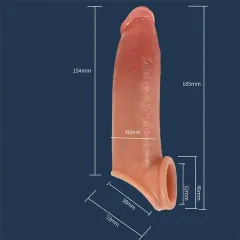 19 cm Bold Ultra Çift Katmanlı Testisli Penis Kılıf | 724Haz