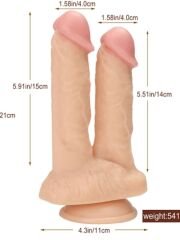 Noctis 21 cm Realistik Çiftli Dildo | Gerçekçi Çift Uçlu Vantuzsuz Penis