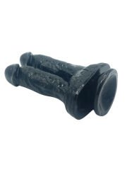 Noctis 21 cm Siyah Çiftli Dildo | Gerçekçi İkili Penis Modeli