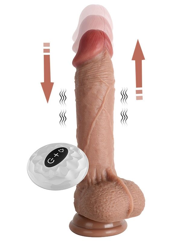 Isıtmalı Döner Başlı İleri Geri Hareketli Realistik Dildo - Gerçekçi Doku, Sıcaklık ve Titreşim Özellikli | 724Haz