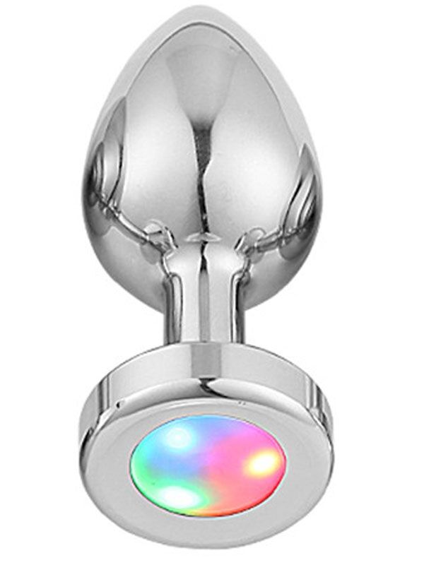 Çelik Anal Plug LED Işıklı - Orta Boy | 724Haz