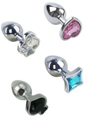 Değiştirilebilir Poker Başlıklı Çelik Anal Plug Set - Küçük Boy | 724Haz