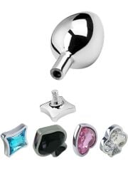 Noxxx Değiştirilebilir Poker Başlıklı Çelik Anal Plug Set - Küçük Boy | 724Haz