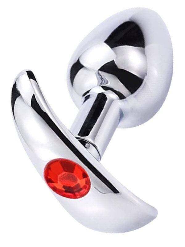 Taşlı T‑Şekilli Anal Plug 8 cm – Paslanmaz Çelik & Estetik Tasarım