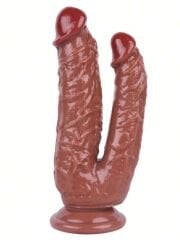 Noctis 19 cm Kahverengi Çiftli Dildo | Gerçekçi Çift Uçlu Penis Modeli