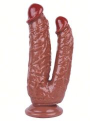 Noctis 19 cm Kahverengi Çiftli Dildo | Gerçekçi Çift Uçlu Penis Modeli