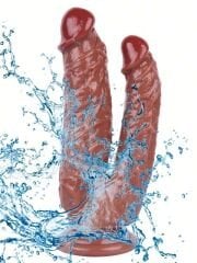 Noctis 19 cm Kahverengi Çiftli Dildo | Gerçekçi Çift Uçlu Penis Modeli
